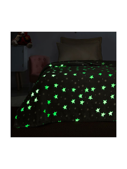 Sunshine Κουβέρτα Fleece Stars Φωσφορίζουσα Pink 160x220εκ.
