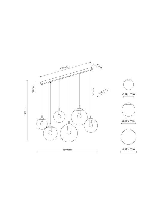 TK Lighting Lustră Gri Calea ferată cu Dulie E27 130x150cm.