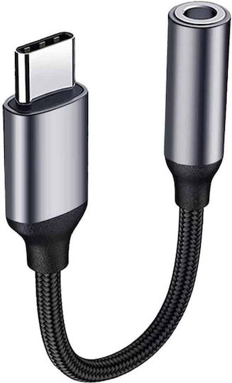 Techsuit Ac12 Μετατροπέας USB-C male σε 3.5mm female Γκρι 2τμχ