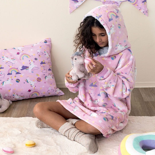Palamaiki Κουβέρτα Fleece Cositos Cele Ροζ