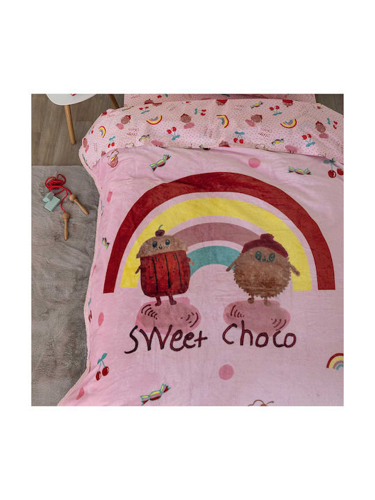 Palamaiki Κουβέρτα Fleece Ροζ 220x160εκ.