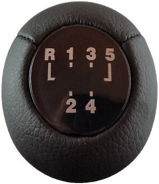 Shift Knob Lever Bmw M-power 5 Speeds Leatherette Black Chrome