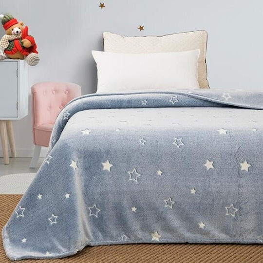 Sunshine Одеяло Флийс Stars Светещо Син 160x220бр