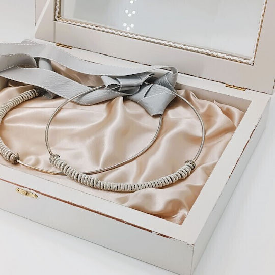 Korres Craft Στεφανοθήκη Ορθογώνια Ξύλινη Χρυσή 26.5x33εκ.