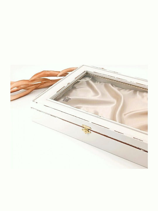 Korres Craft Στεφανοθήκη Ορθογώνια Ξύλινη Χρυσή 26.5x33εκ.