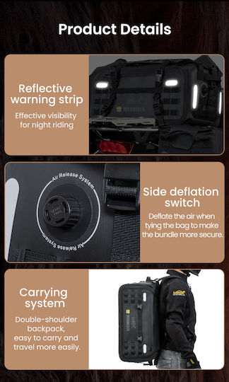 Loboo Waterproof Motorcycle Tail Bag 50lt