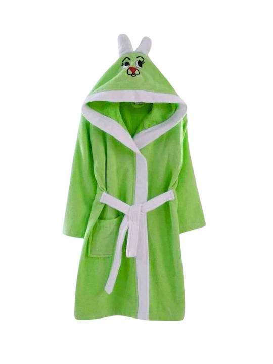 Minilori Baby Kids Hooded Bathrobe Green