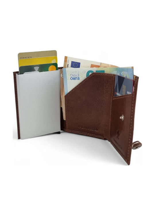 Leather Men's Wallet Classic with RFID Brown