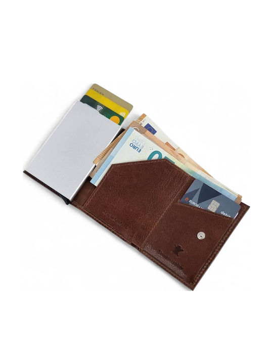 Leather Men's Wallet Classic with RFID Brown