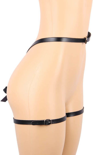 Black Leather Bondage Chain Bandage Garter