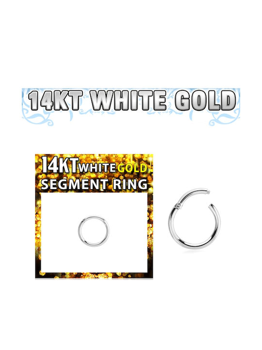 Πολυτιμο Σκουλαρικι Riercing Segment Ring Λευκοχρυσο Κ14 Wsegh18-8