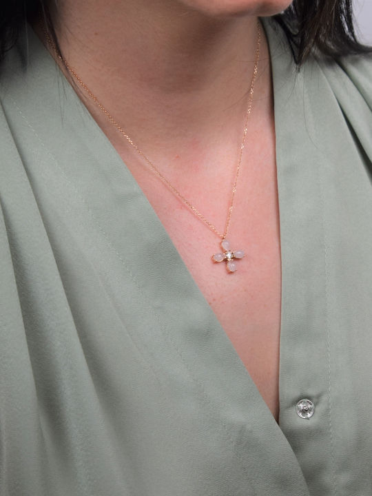 Rose Gold Kreuz K14 Chalazia mit Kette Rose Gold Kreuz K14 Chalazia mit Kette