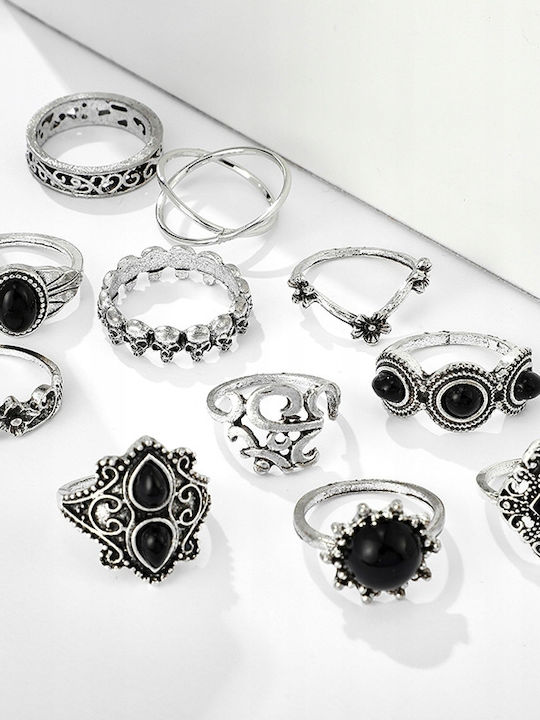 Silver Retro Punk Boho 02 Retro Collar Set