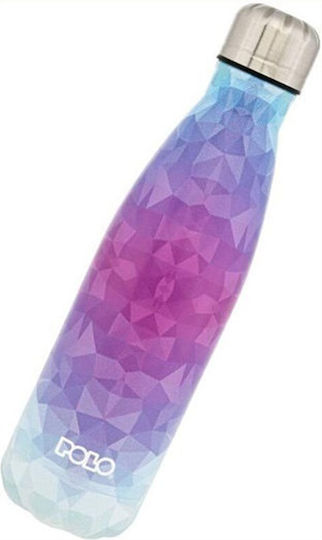 Polo Shapes Bottle Thermos Stainless Steel 500ml Cyan/fuchsia