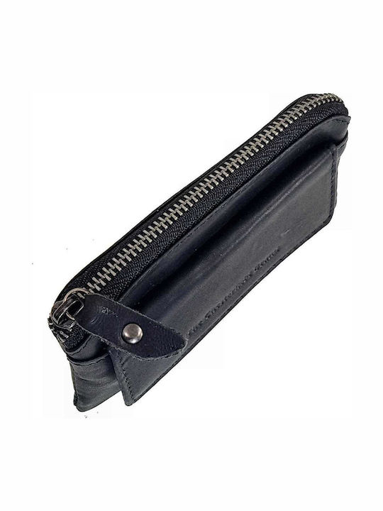 Δερμάτινη Κλειδοθήκη Πορτοφολάκι Chesterfield C08.0186-μαύρο Μαύρο