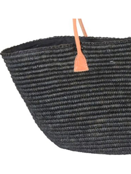Genți de Plajă Rock Club Raffia Handmade Negru