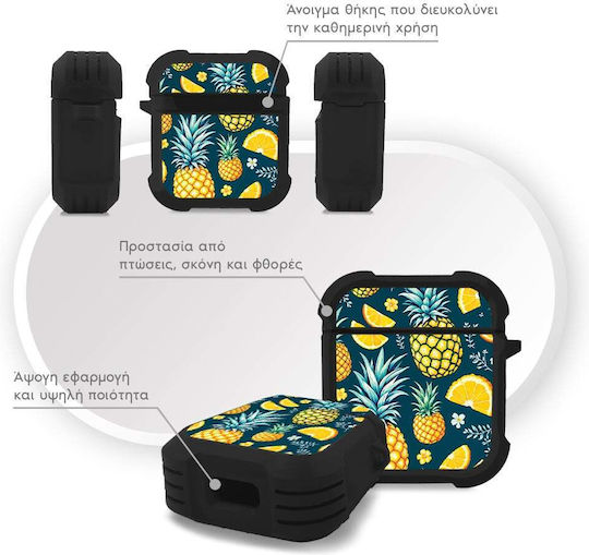 Cazul Din Silicon Sonique Fruit Series AirPods 1/2 Ananas