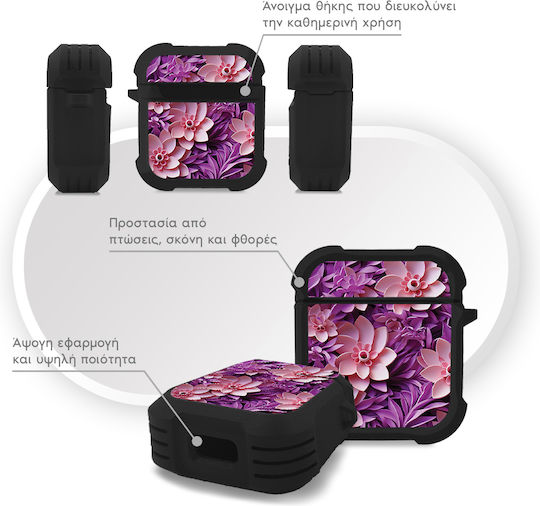 Θήκη Σιλικόνης Sonique 3d Flower Series Airpods 1/2 Ροζ