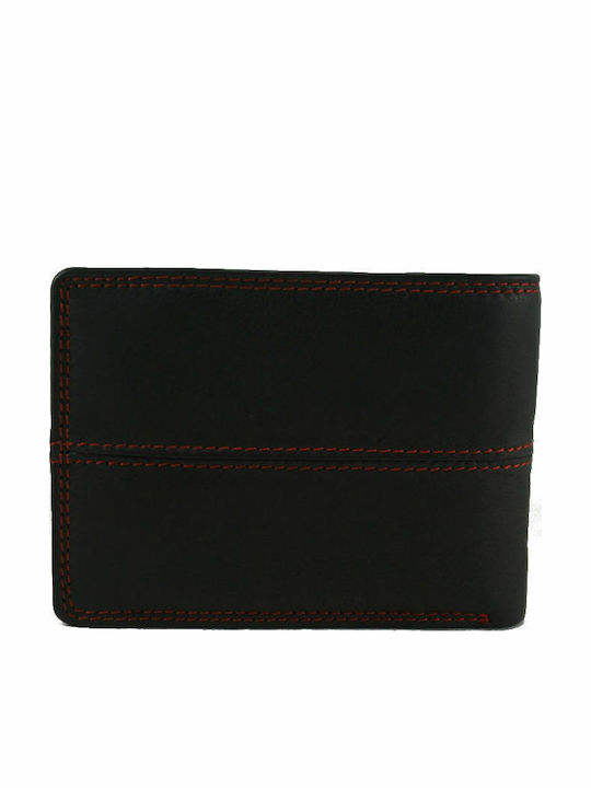Ανδρικό Δερμάτινο Πορτοφόλι Kion Sr-215-rfid Black Red Μαυρο