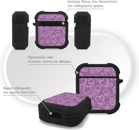 Silicone Case Sonique Heart Series AirPods 1/2 Purple