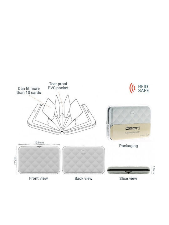 Портфейл Картофедър Ogon Card Case Quilted Button Черен