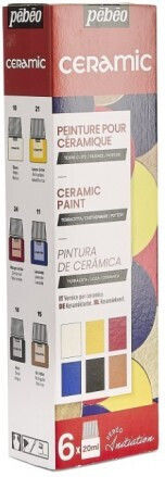 Pebeo Set Craft Pigments Multicolored Outline for Wood and Porcelain 20ml 6pcs