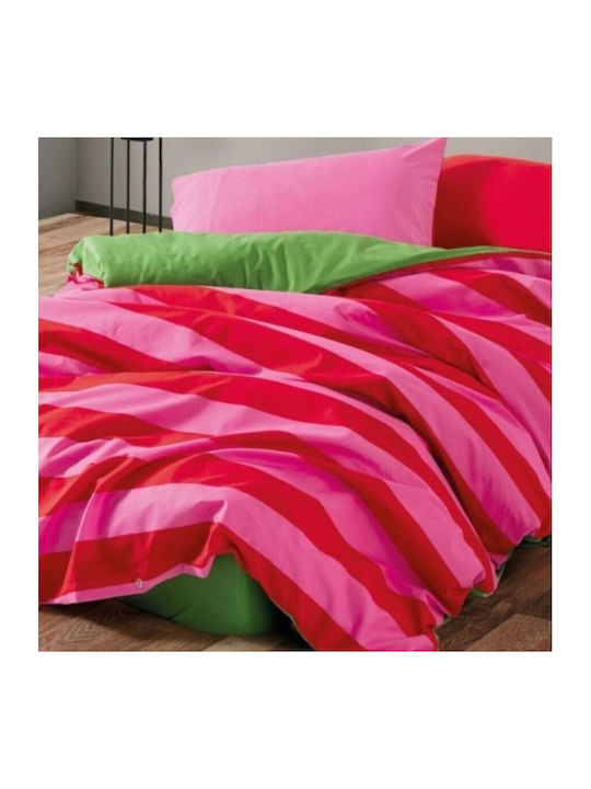 Cozy Home Set Husă de Pilotă Single cu Față de Pernă & 1 Cearsaf 160x220 Stripes