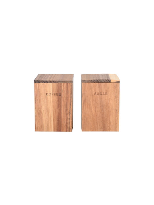 Estia ALLURE Vase for Sugar with Lid Wooden Beige 10x10x14cm