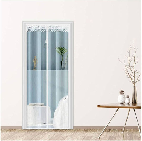 Plasă De Țânțari Magnetică Cu Închidere Lățime 80-100cm Înălțime 210-220cm Albă