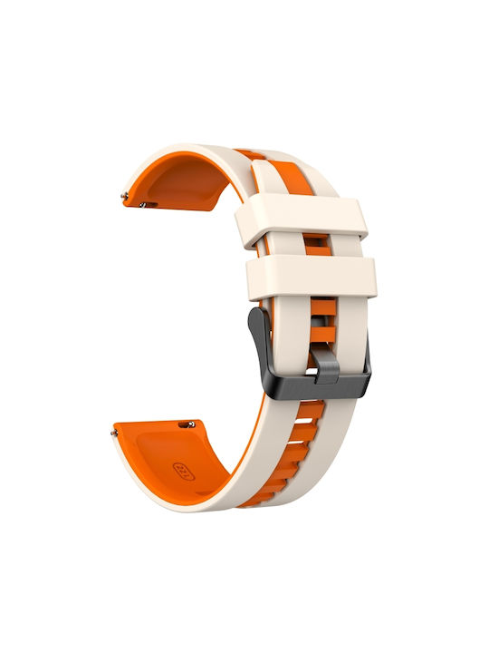 Amazfit Gtr 2e 22mm Δίχρωμο Αθλητικό Μπρασελέ Σιλικόνης Starlight + Πορτοκαλί Amazfit Gtr 2e 22mm Δίχρωμο Αθλητικό Μπρασελέ Σιλικόνης Starlight + Πορτοκαλί