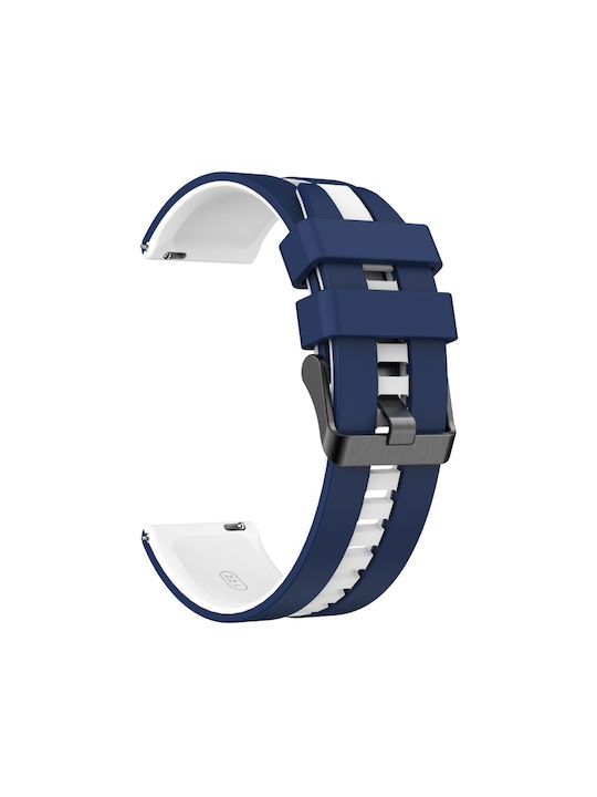 Amazfit Bip 5 22mm Δίχρωμο Αθλητικό Μπρασελέ Σιλικόνης Μπλε+λευκό Amazfit Bip 5 22mm Δίχρωμο Αθλητικό Μπρασελέ Σιλικόνης Μπλε+λευκό