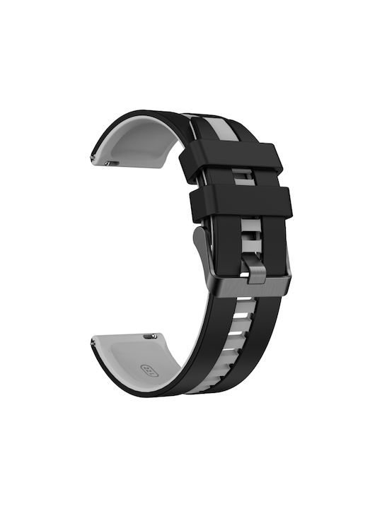 Amazfit GTR 3 22mm Two-Tone Sports Silicone Watch Strap Black+Gray