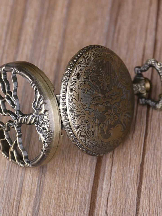 Ρολόι Τσέπης Δέντρο Ζωής Χρυσή Απόχρωση Tree Life Pocket Watch In Gold Tone Molfs