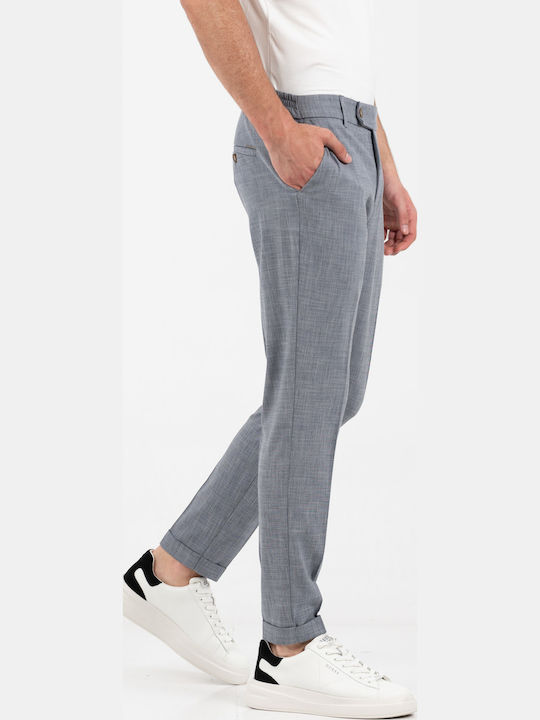 Elastic Trousers in Slim Fit Indigo Blue