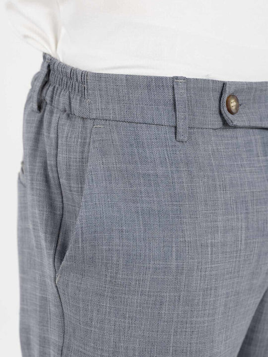 Elastic Trousers in Slim Fit Indigo Blue