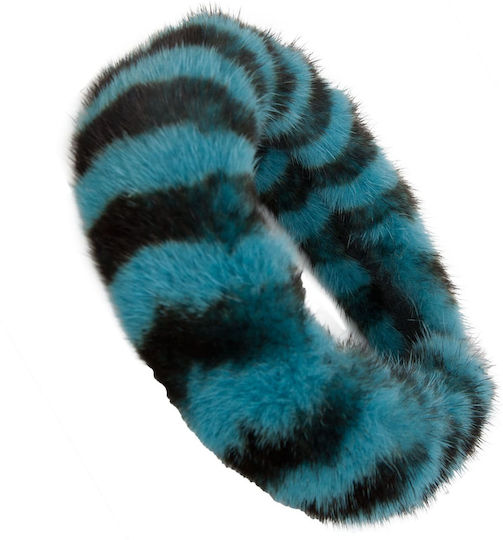 Furry Hair Headband Mavrudis Mrdline 7443051 Petrol Blue-Black