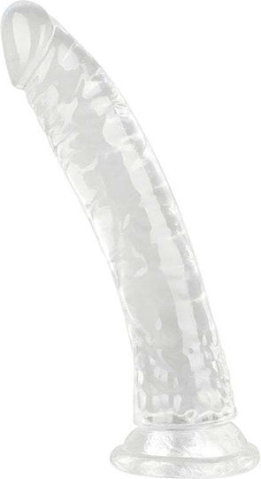 Kinksters Realistic Dildo with Scrotum and Suction Cup Transparent