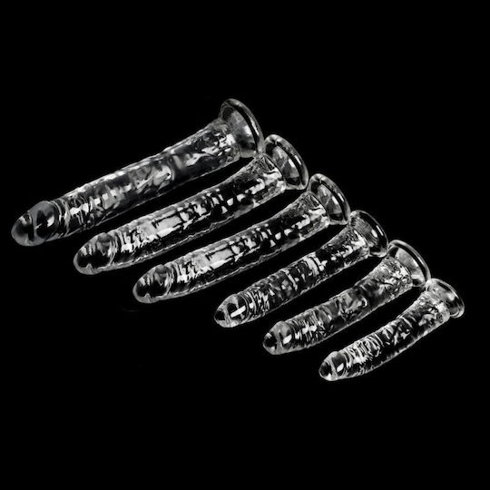 Kinksters Realistic Dildo with Scrotum Transparent