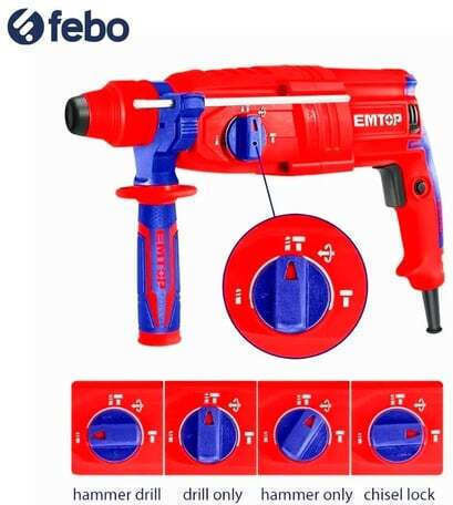 Emtop Impact Demolition Hammer Electric 800W with Chuck SDS Plus ERHRL801