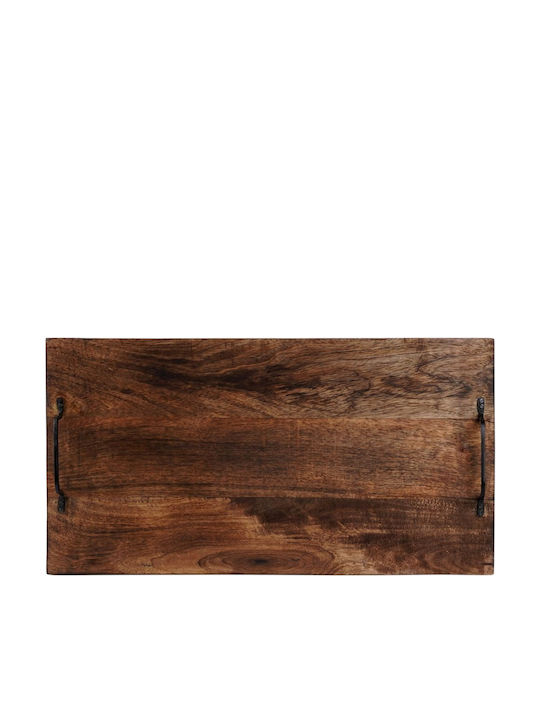 Marva Mango Wooden Rectangular Serving Tray with Handles in Brown Color 56.5x29.5x5.5cm A65000060 1pcs