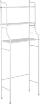 Floor Bathroom Shelf Metallic 160x47x25cm White