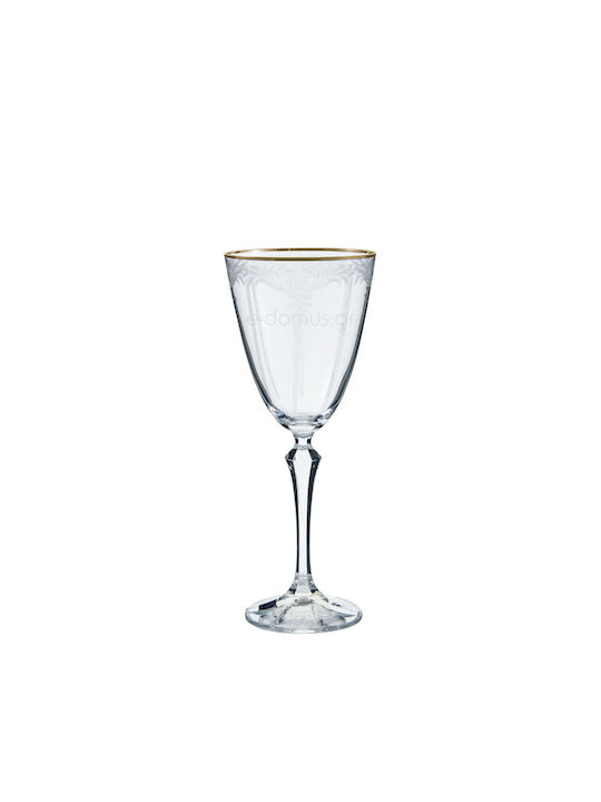Bormioli Rocco Set of Glasses Water made of Glass in Gold Color Stemmed 350ml 6pcs