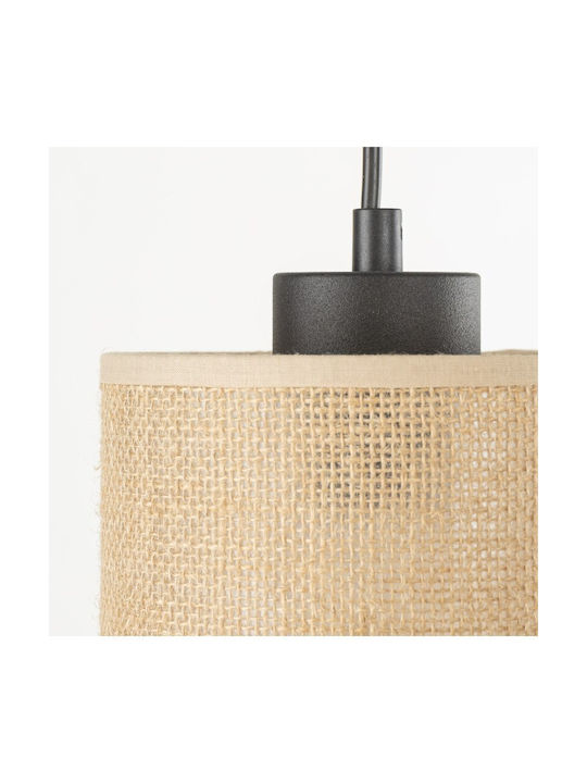 TK Lighting Juta Pendant Light White Rail with Socket E27 80cm