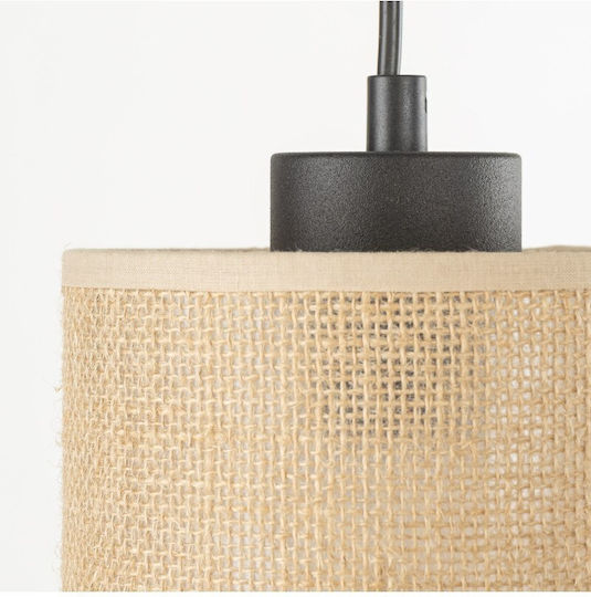 TK Lighting Juta Pendant Light White Rail with Socket E27 80cm