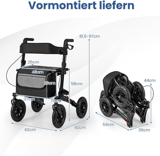 Costway Klappbarer Gehhelfer aus Aluminium