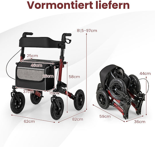 Costway Foldable Aluminum Walker