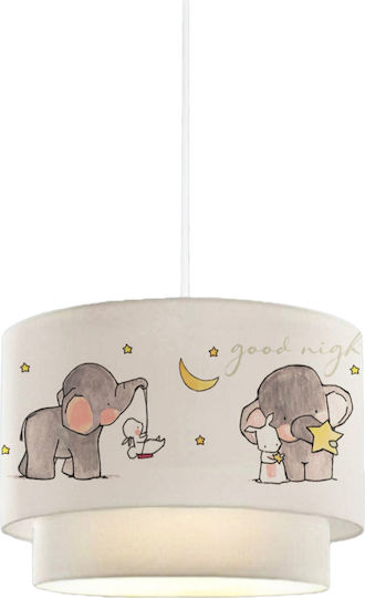 HomeMarkt Transport Toys O singură lumină Lumină de tavan pentru copii Suspendata din material textil 60W cu suport pentru bec E27 Alb 30x20cm