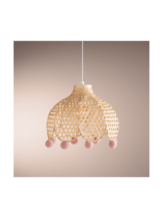Atmosphera Kids Wooden Single Ceiling Light E27 Suspension Beige 40W