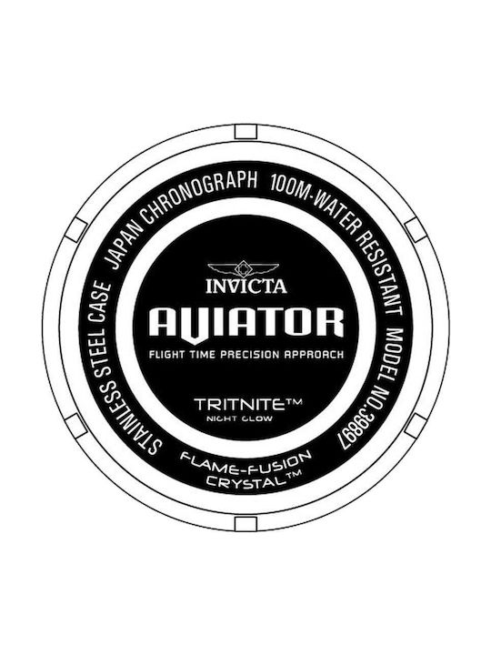 Invicta Aviator Ρολόι Μπαταρίας με Καουτσούκ Λουράκι Invicta Aviator Ρολόι Μπαταρίας με Καουτσούκ Λουράκι