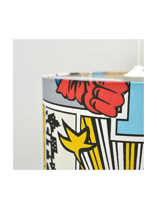 Veis Kids Single Ceiling Light E27 Super Hero Multicolour 60W 35x25cm